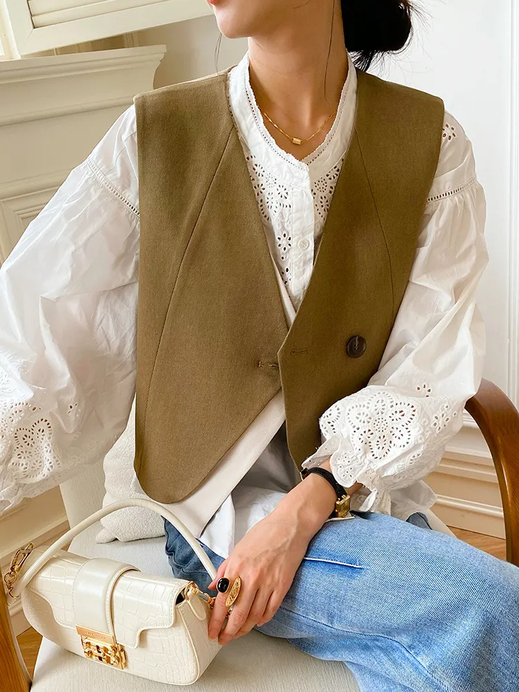 Uveng Uveng 2025 New Style French Embroidered White Shirt Female Long Sleeve Temperament Commuting Southern Oil Women Shirt Women