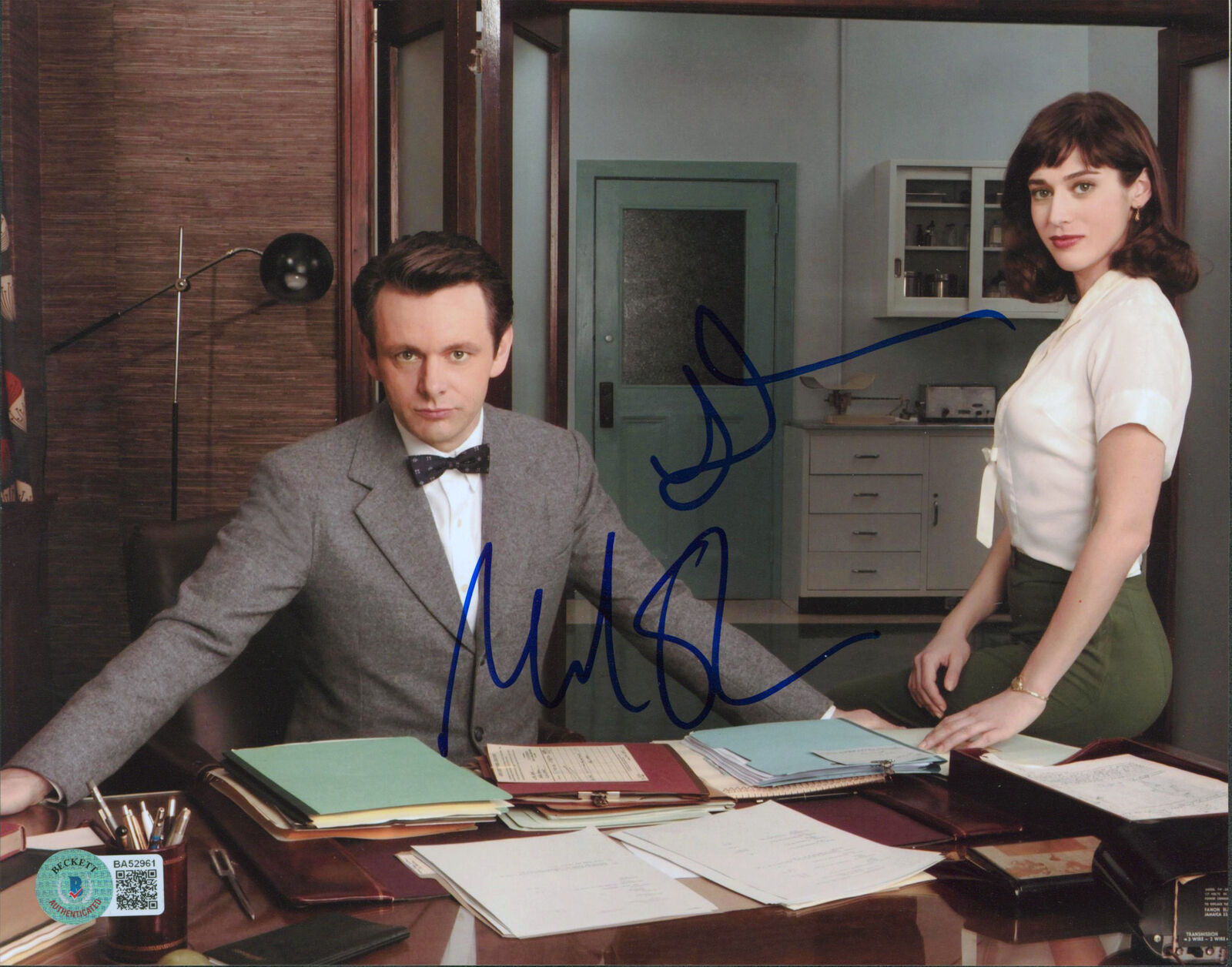 Michael Sheen & Lizzy Caplan Masters of Sex Signed 8x10 Photo Poster painting BAS #BA52961