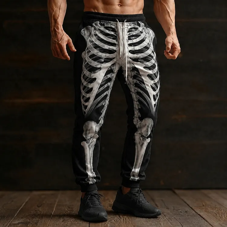 Men's Halloween 3d Skeleton Costumes Sweatpants