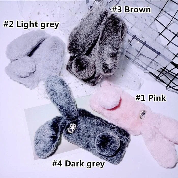 4 Colors Kawaii Fluffy Bunny Phone Case SP1811786