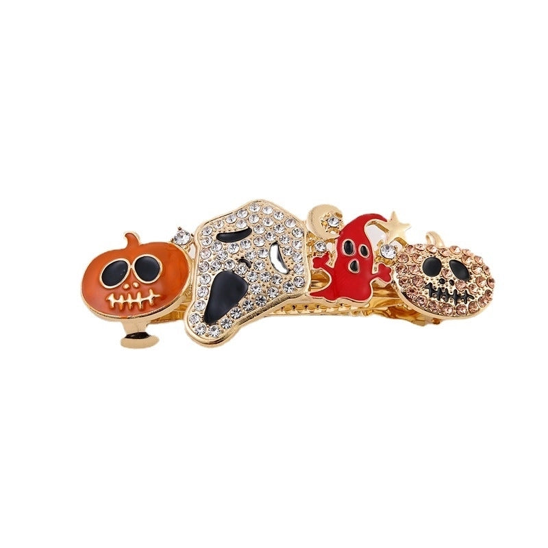 Halloween Exaggerated Women’s Pumpkin Alloy Inlay Zircon Hair Clip