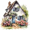 [Multi-Style]Paysage de jardin affiche r&eacute;tro-plein rond diamant peinture-30 * 30cm