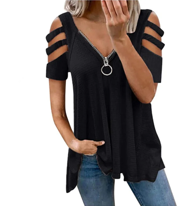 Women's Casual Solid Off-The-Shoulder T-Shirt