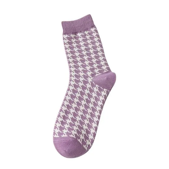 Purple Striped Pattern Socks