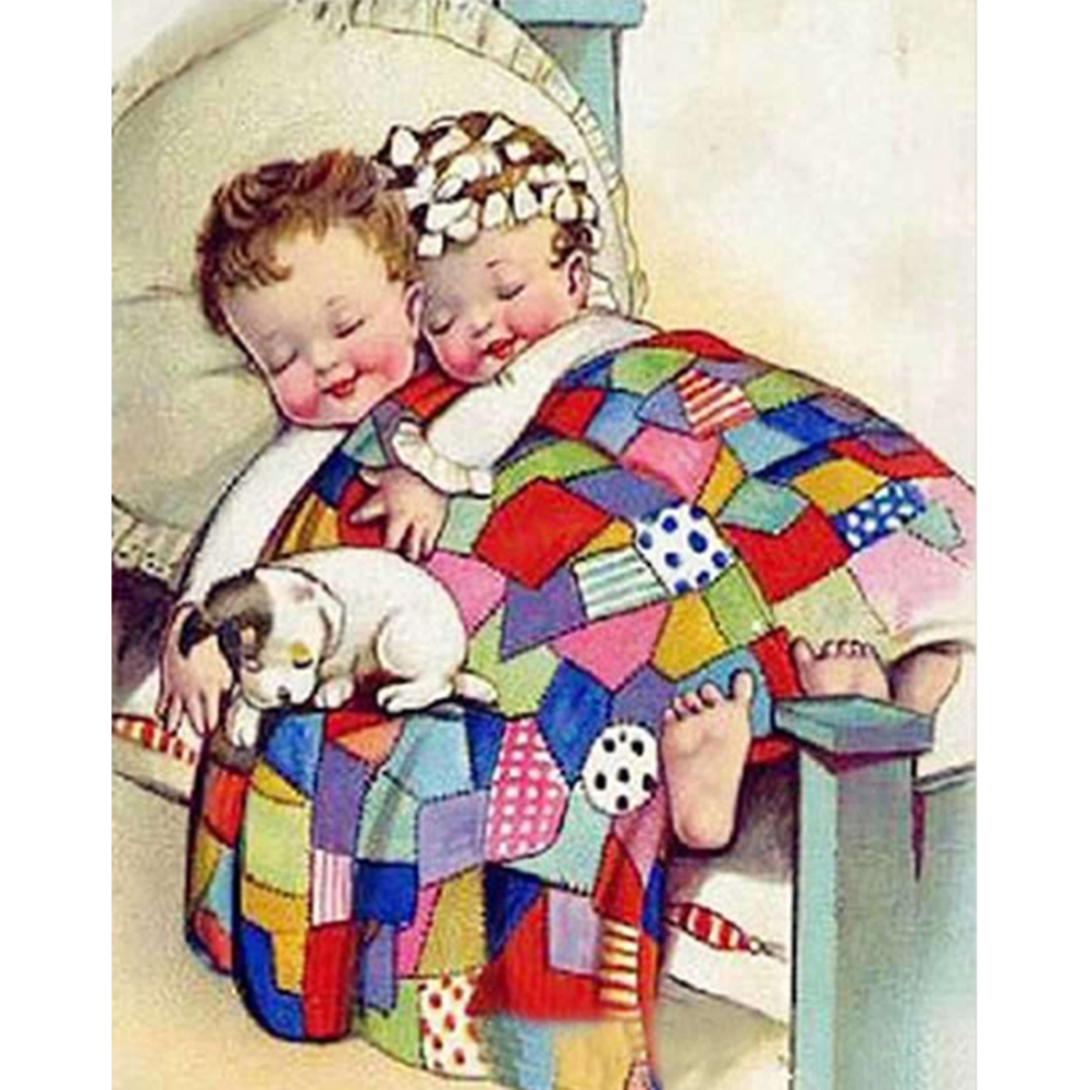 

30*40CM-Little Boy Rhinestone-Round Drill Diamond Painting, 501 Original