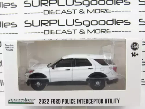 Dronehint 2022 Greenlight 1:64 Hot Pursuit 2022 FORD EXPLORER Police INTERCEPTOR UTILITY A Toy
