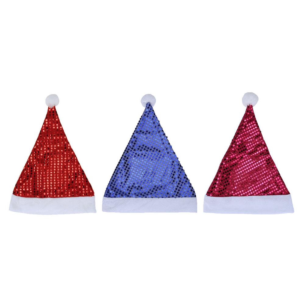 

Santa Claus Christmas Hat Snowman Merry Christmas Adult Kids Hat, 蓝色亮片款, 501 Original