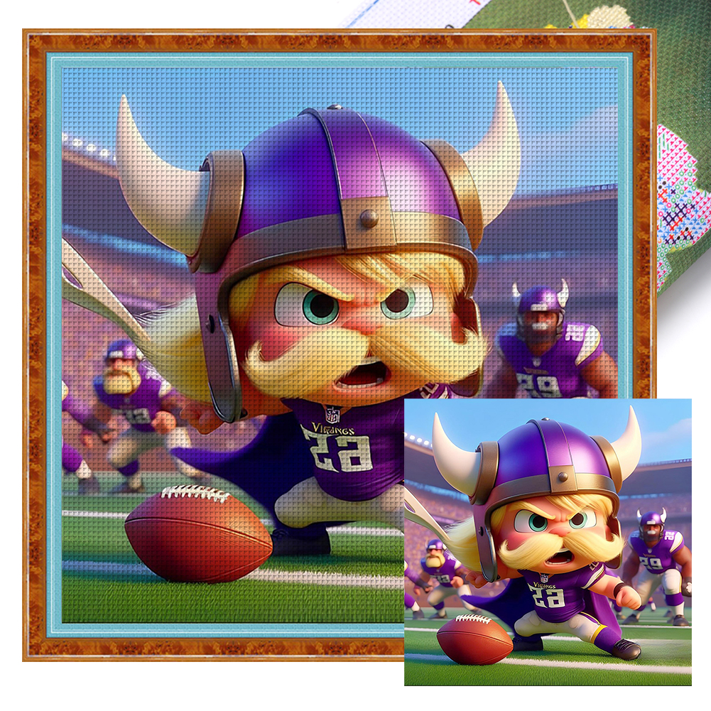 Minnesota Vikings Full 11CT Pre-stamped Canvas(40*40cm) Cross Stitch