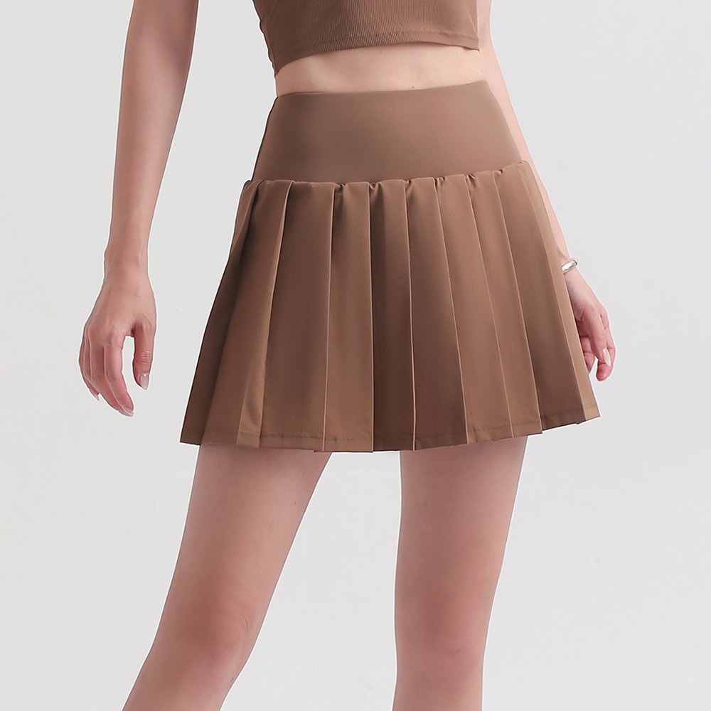 Buy different colors and types of high waist quick dry moisture wicking cool feeling yoga gym workout fitness running skirt with shorts on Hergymclothing