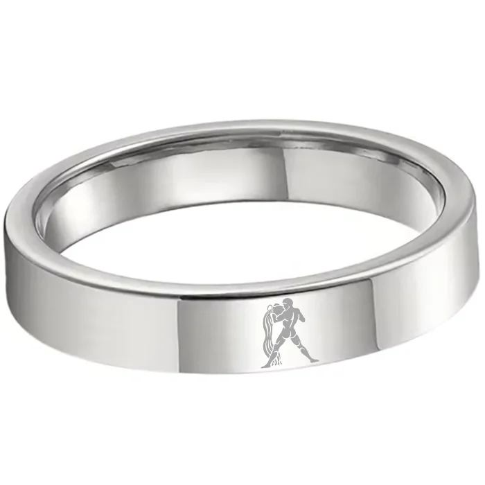 Flat Aquarius Tungsten Wedding Bands Tungsten Ring Sliver Comfort fit for Womens or Mens 4MM 6MM 8MM Width