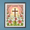 Easter Brown Cross komplette DIY, 5D-Rundenbohrer, Edelsteinkunst, Diamant-Malsets, f&uuml;r Erwachsene/Anf&auml;nger, Geschenkide, Hauswanddekoration, Diamantp