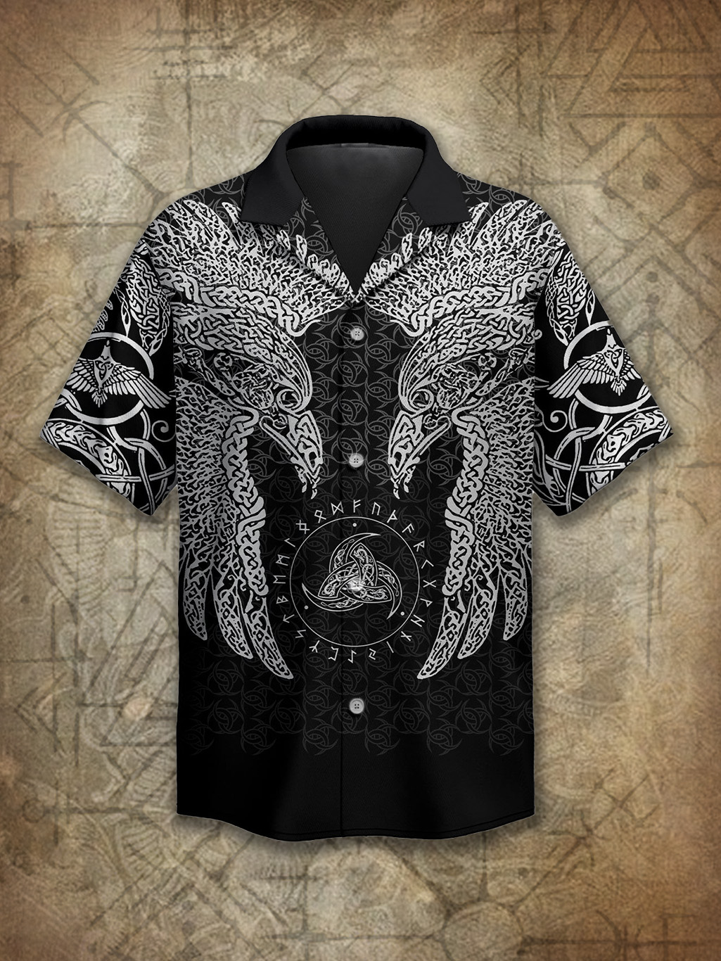 Viking Dark Raven Knot Totem Norse Spirit Power Heritage Hawaiian Shirt / Rvogue / Rvogue