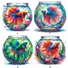Aquarium et betta-peinture diamant ronde compl&egrave;te-40*40cm