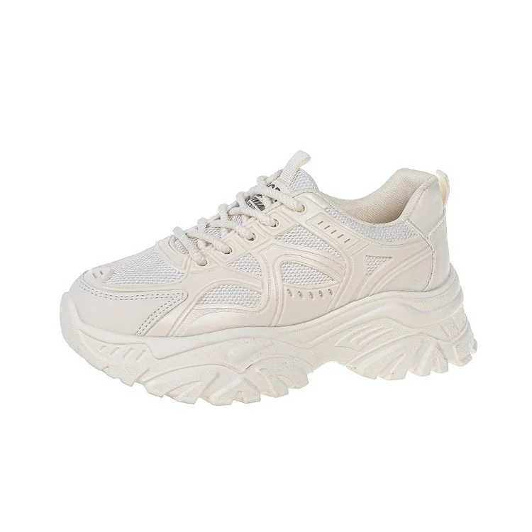 Churchf Churchf Bottom Dad Shoes Summer 2024 New Korean Version Heighten Student Sneakers Retro Mesh Running Casual Women's Shoes