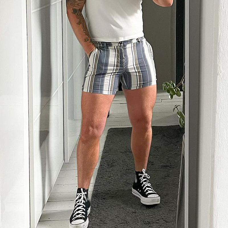 Vintage Vacation Stripe Short Shorts-inspireuse