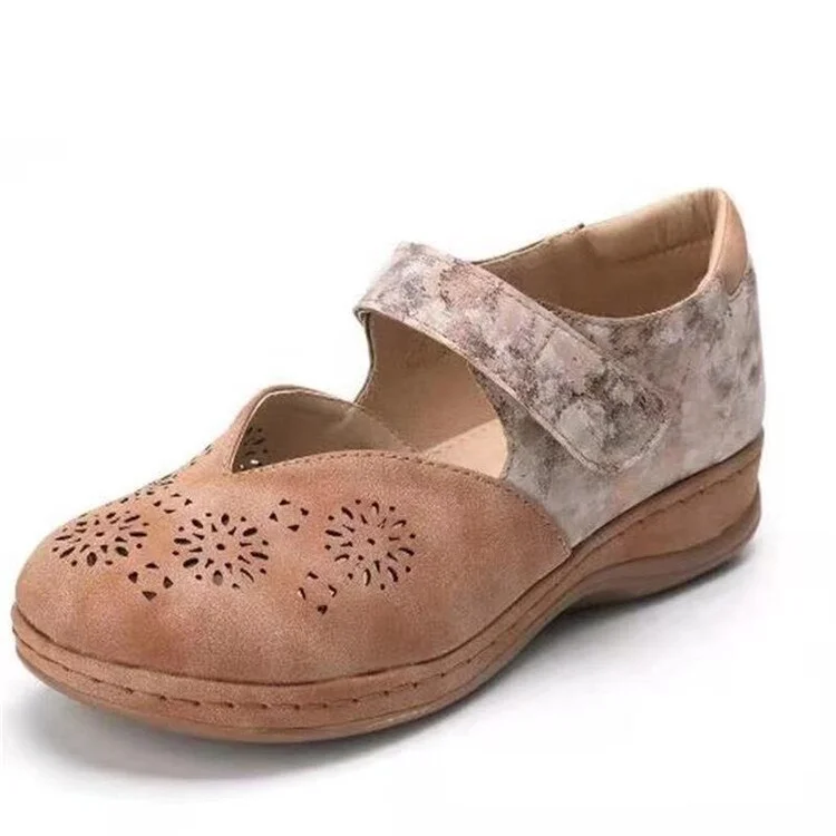 Qengg Women Shoes 2022 Summer Fashion Round Toe Flats Shoes Women Hollow Out Vintage Shoes Women Size 43 Casual Shoes Zapatos