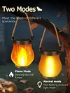 Solar Lanterns Lights with Dual Charging Modes of Solar & Type-C Flickering Flame Garden Light for Garden Yard Patio Decorative