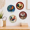 4PCS Rooster - Round Vintage Metal Signs Set - 30*30cm - Garden