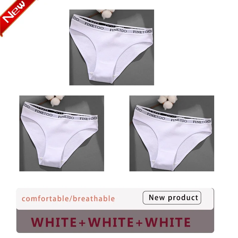 3PCS/Set Cotton Underwear For Woman Sexy Letter Panties Underpants Female M-XL Briefs Intimates Lingerie 6 Solid Color Pantys