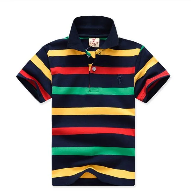 2-7yrs Baby Boys New 2021 Summer Clothes Children Clothing Kids Cotton Shirts High quality Stripe Boys Shirts