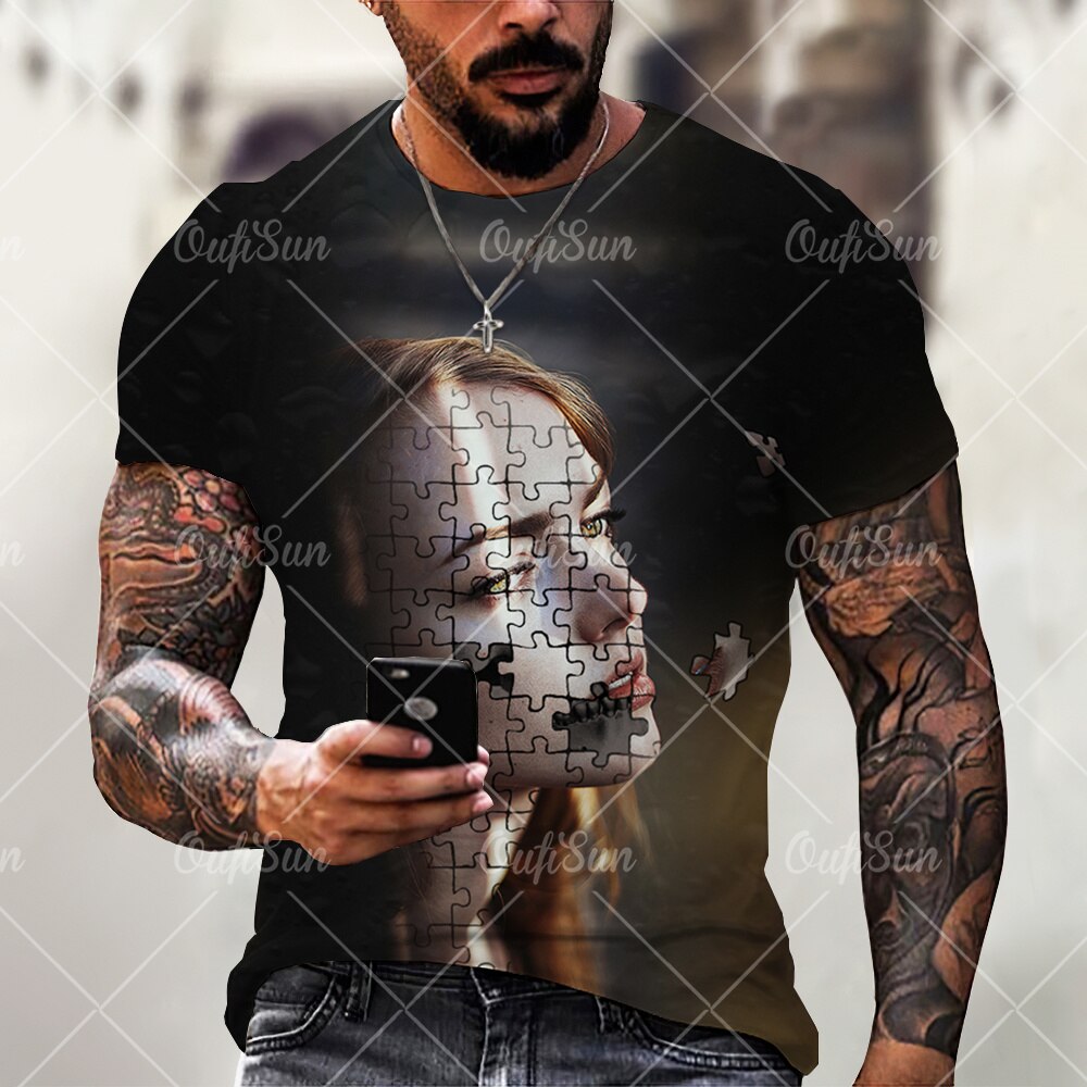 

Horror Old Man - 3D Printed Men T Shirt, Xxxl, 501 Original