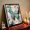 Framed Diamond Painting - Special Shaped - Butterfly Flower (25x25cm)