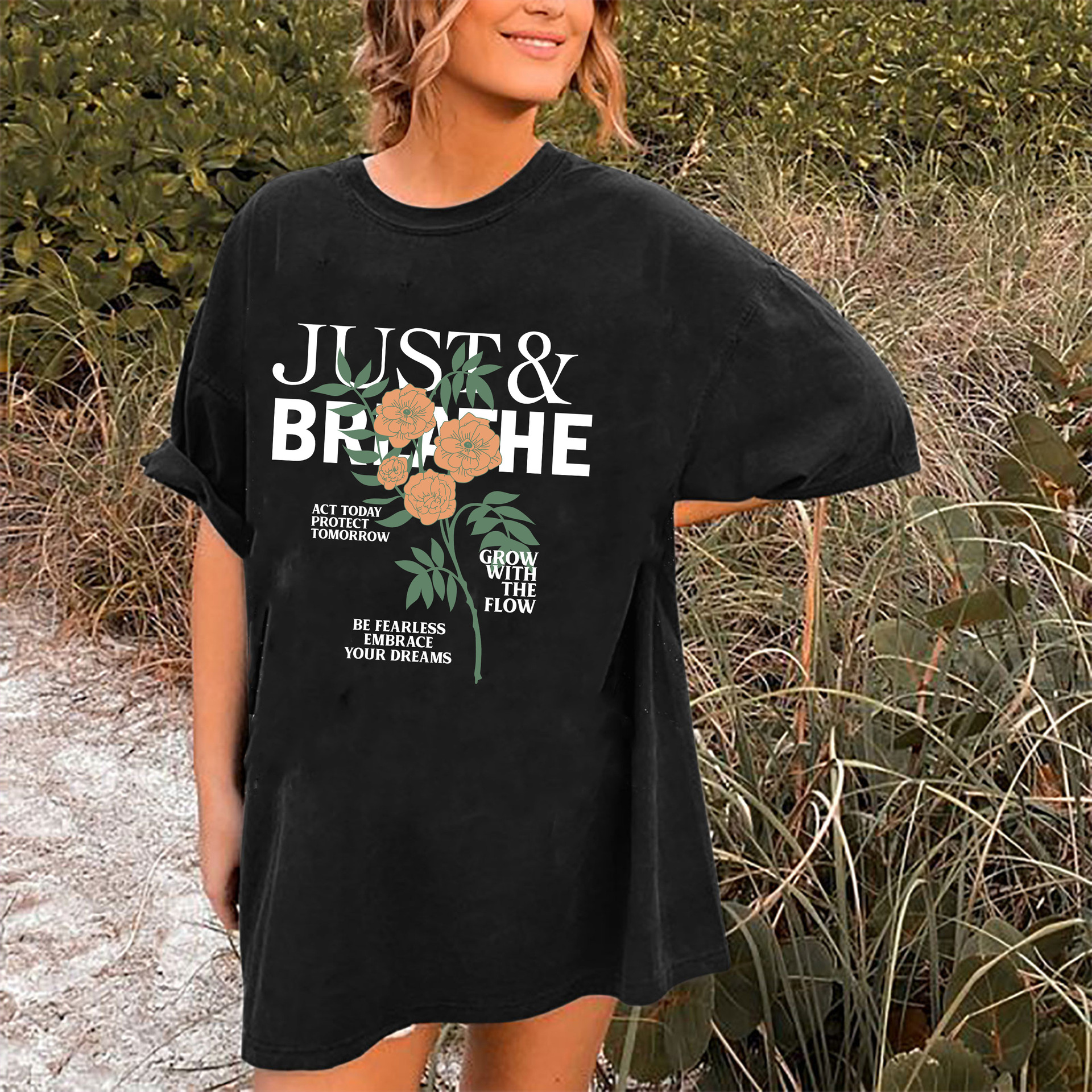 Women's Loose Shoulder-dropping Short-sleeved T-shirt