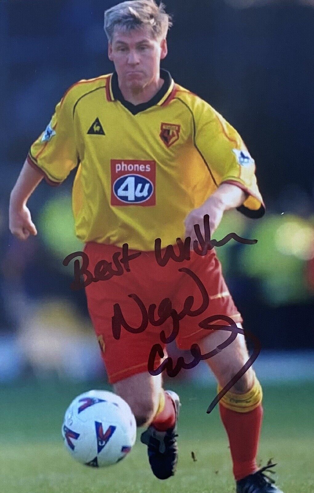 Nigel Gibbs Genuine Hand Signed Watford 6X4 Photo Poster painting