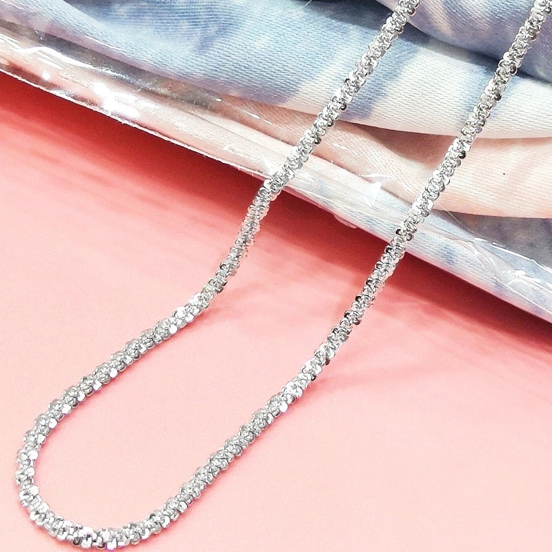 925 Sterling Silver Plating Chain Solid Color Flower