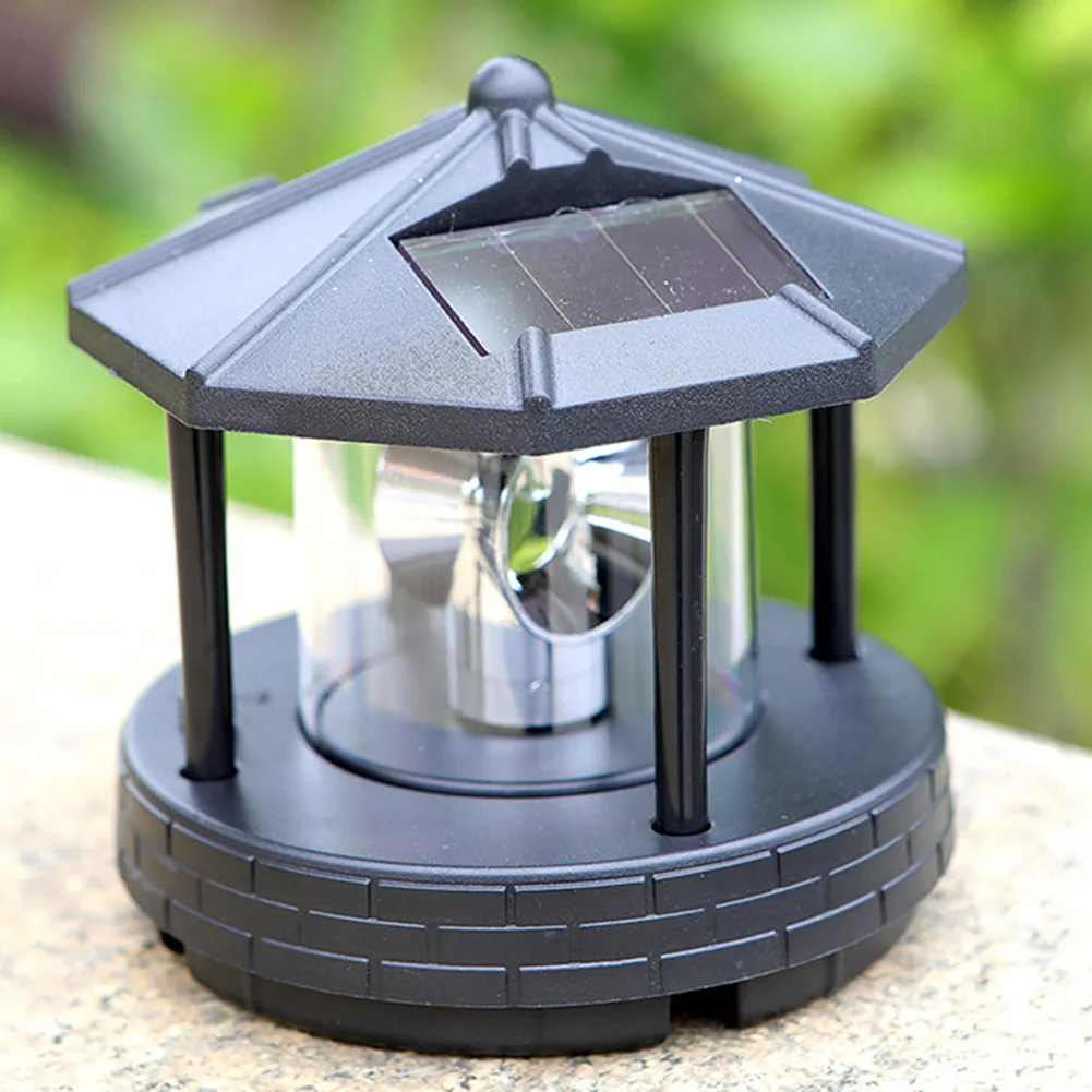 Solar LED Light Rotating Lighthouse Landscape Lamp Garden Decoration (A)