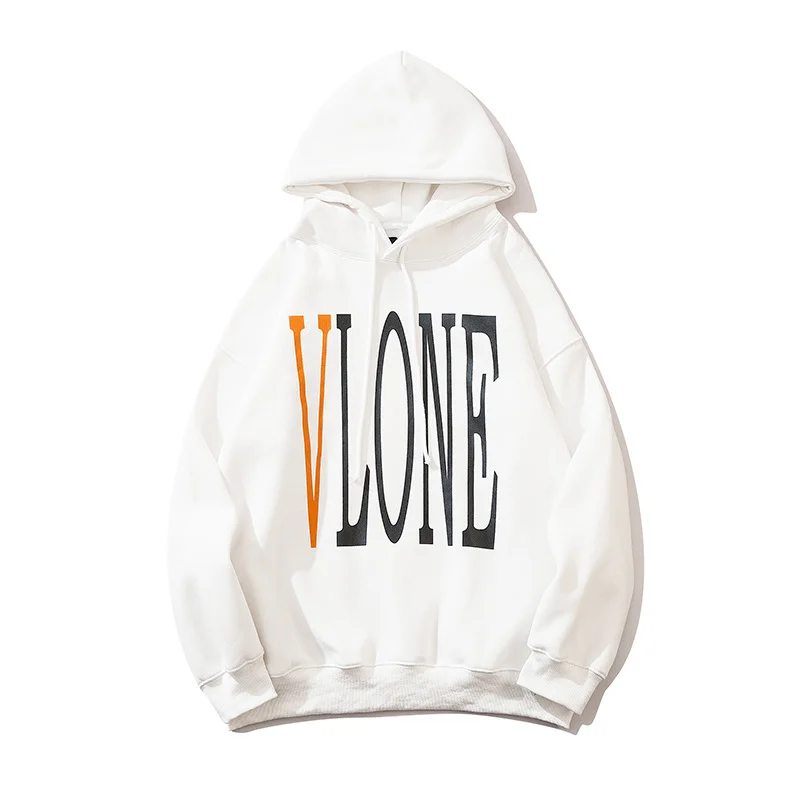 VLONE Orange Big V Hoodie Plush Couple High Street