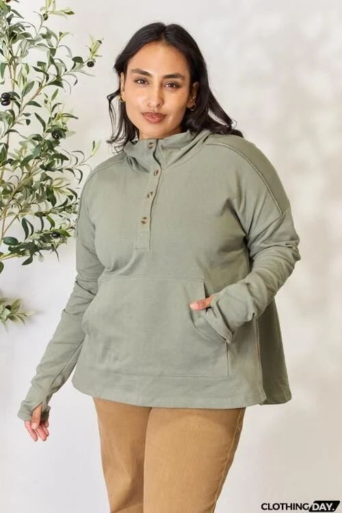 Culture Code Full Size Half Button Hoodie