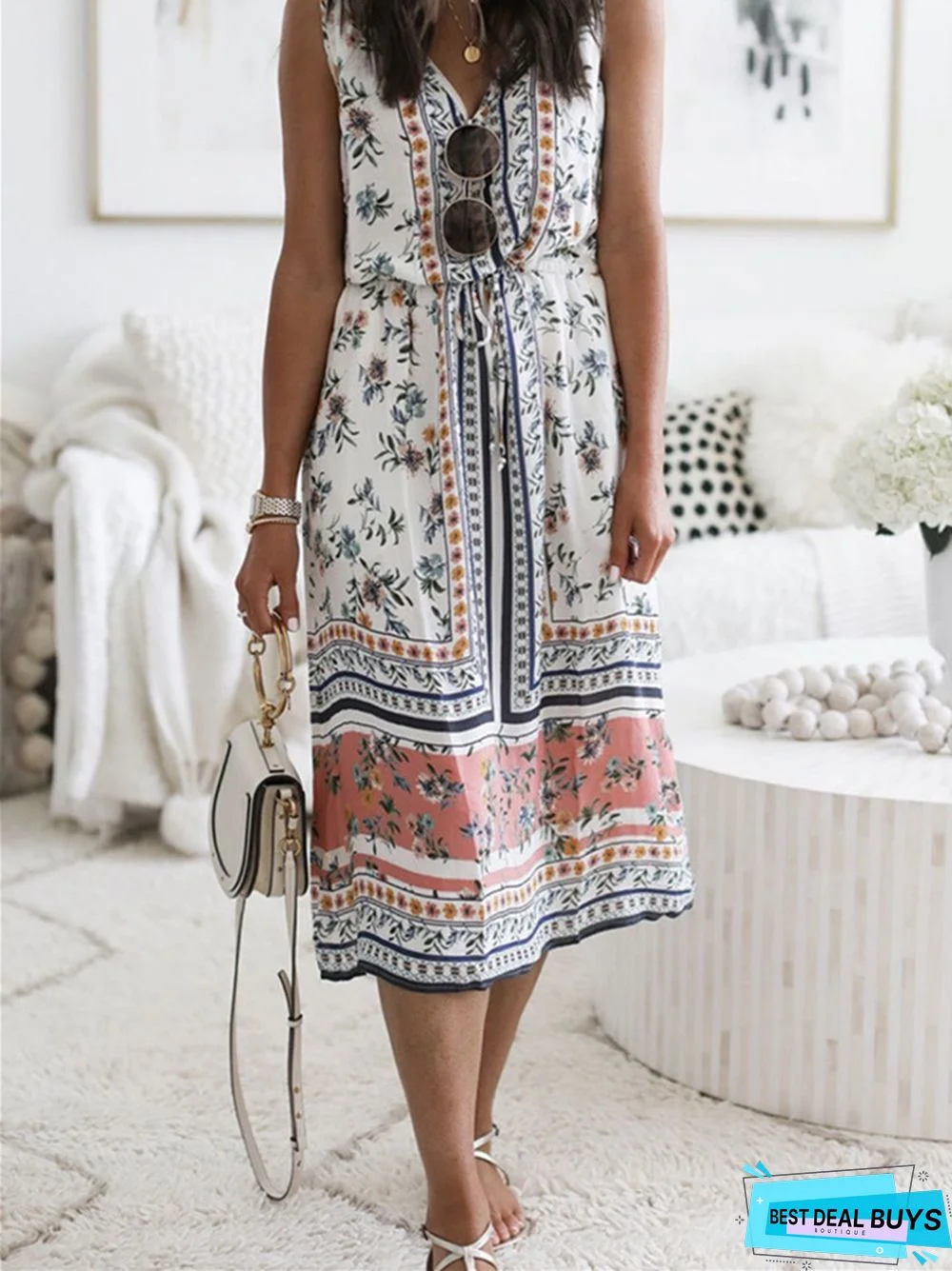 Online Celebrity Long Skirt Print Dress