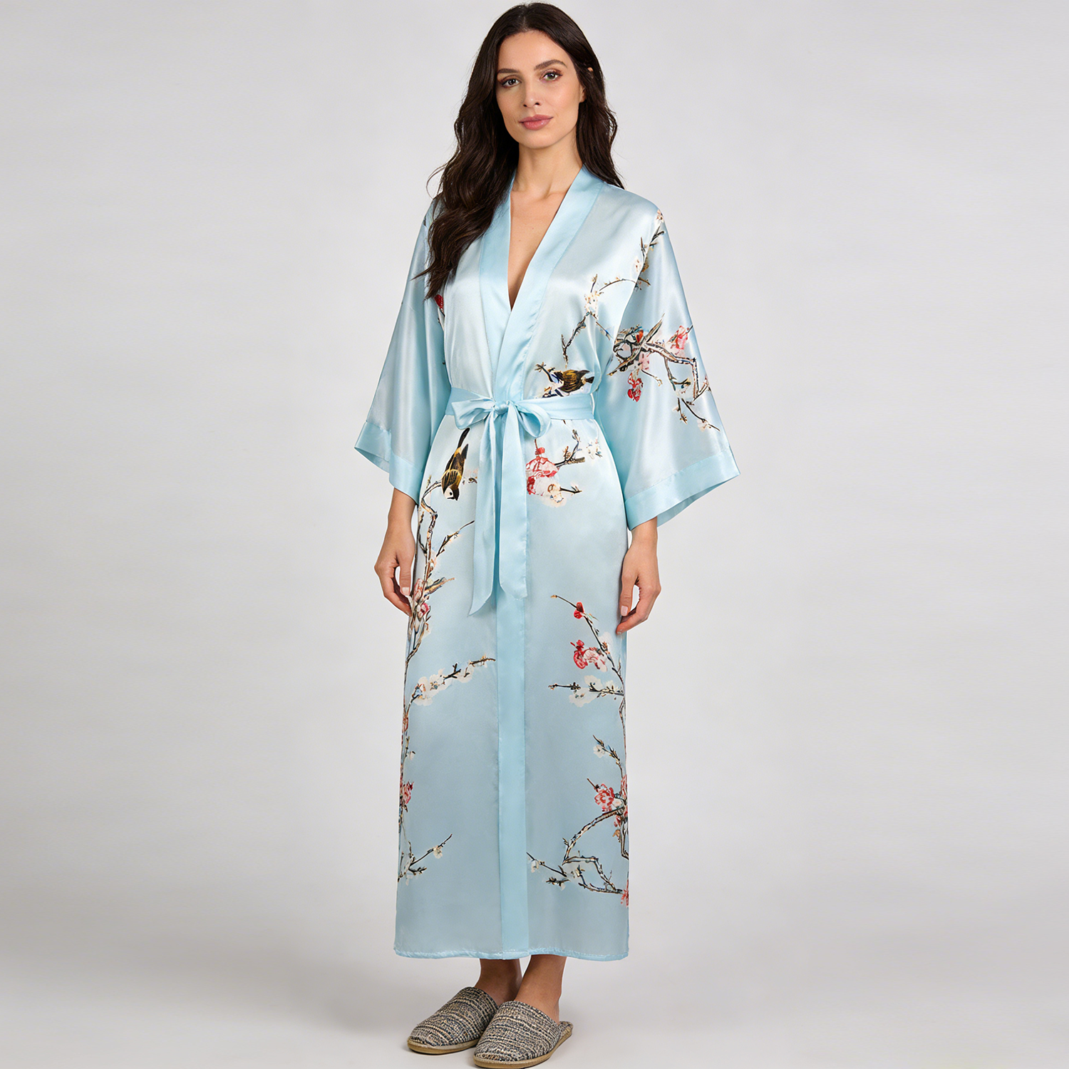 Real Silk Robe Women 100% Mulberry Silk Floral Kimono Soft Comfortable REAL SILK LIFE