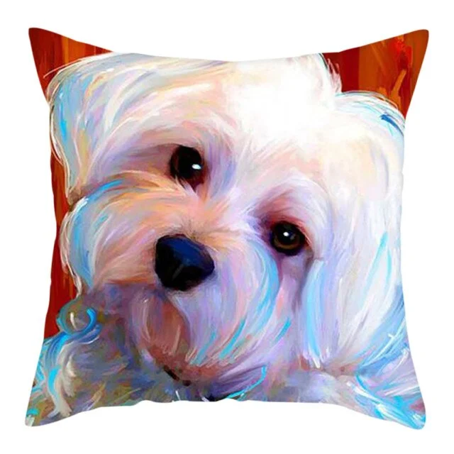 Linen Pillow Case - Cute Pig Oil Painting