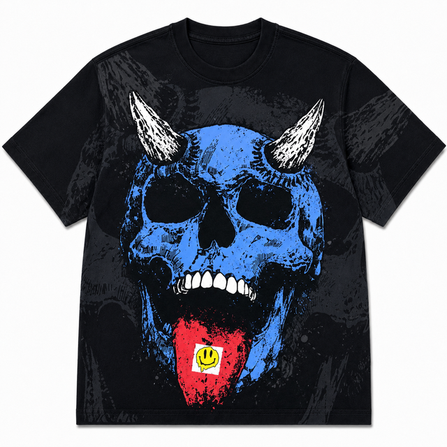 Street Blue Demon Cotton T-Shirt