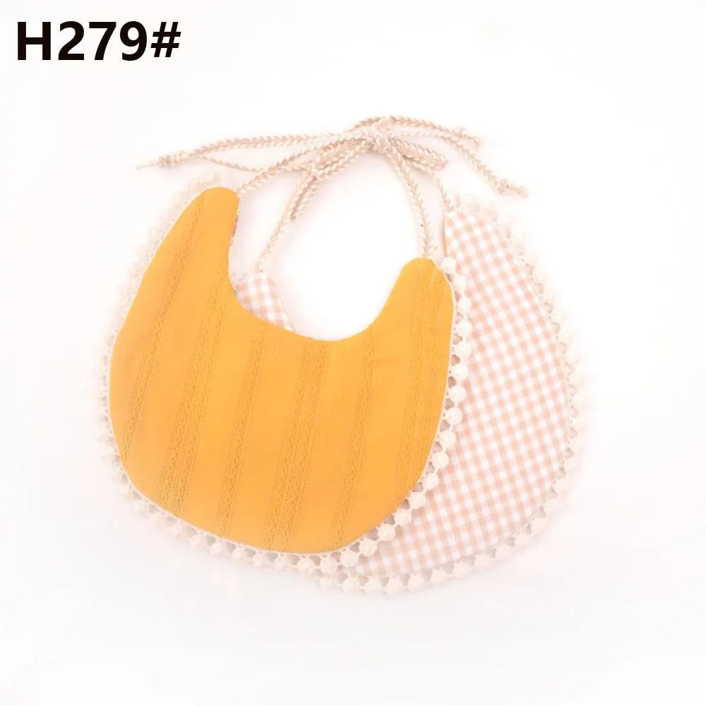 2020 Brand New Infant Baby Girl Boy Bib Kid Toddler Dinner Feeding Tassel Double-deck 100% Cotton Linen Burp Cloths Saliva towel