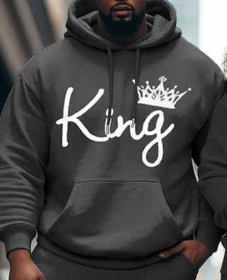 Couple Large Size Casual Couple Outfit Queen King Hoodie Set