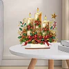 Wooden Special Shaped Christmas Candle Diamond Painting Tabletop Ornaments Kit