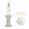 DIY 26 A-Z Letter Pearl Painting Keychain Charm Kits, Custom Alphabet Initial DIY Name Bag Key Ring Gift