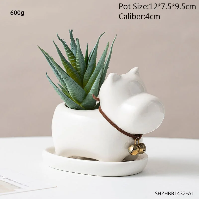 Nordic Decorative Flower Pot Creative Bunny Animal Flower Pot Succulent Plant Pot Ceramic Home Flowerpot Tabletop Decoration