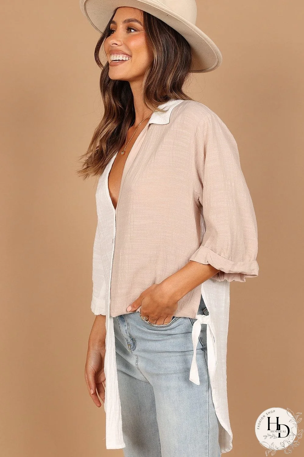 Stylish Linen and Cotton Blend Top
