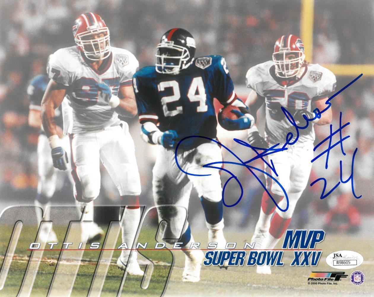 Ottis Anderson Signed NY Giants Authentic Autographed 8x10 Photo Poster painting JSA COA