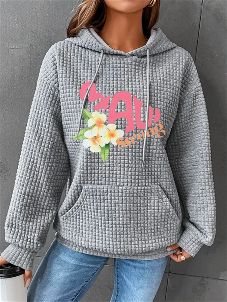 Women's Maui Strong Print Waffle Hoodie