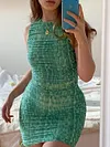 Floral-Print Sleeveless Sexy Mini Dress