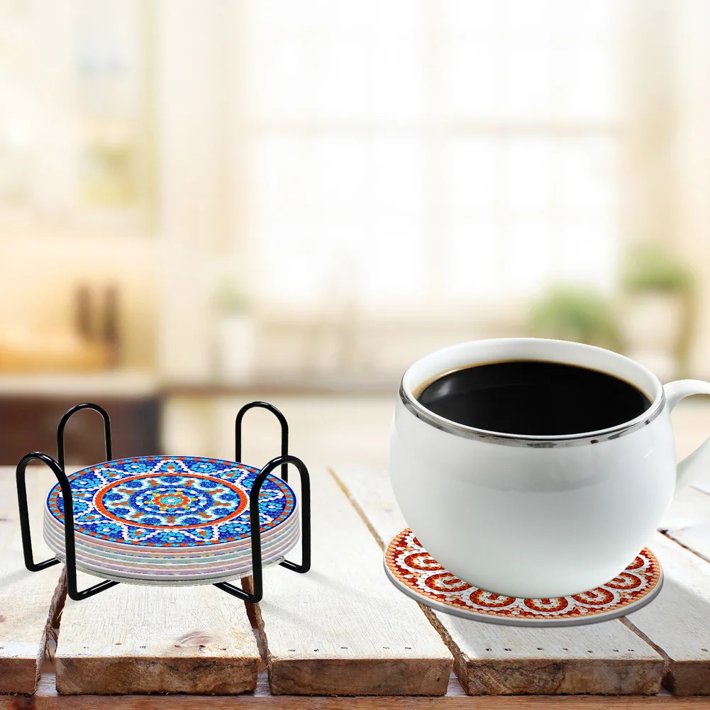 DIY Acrylic Diamond Coaster Set Cartoon Style (6 Piece Set 1 Rack)