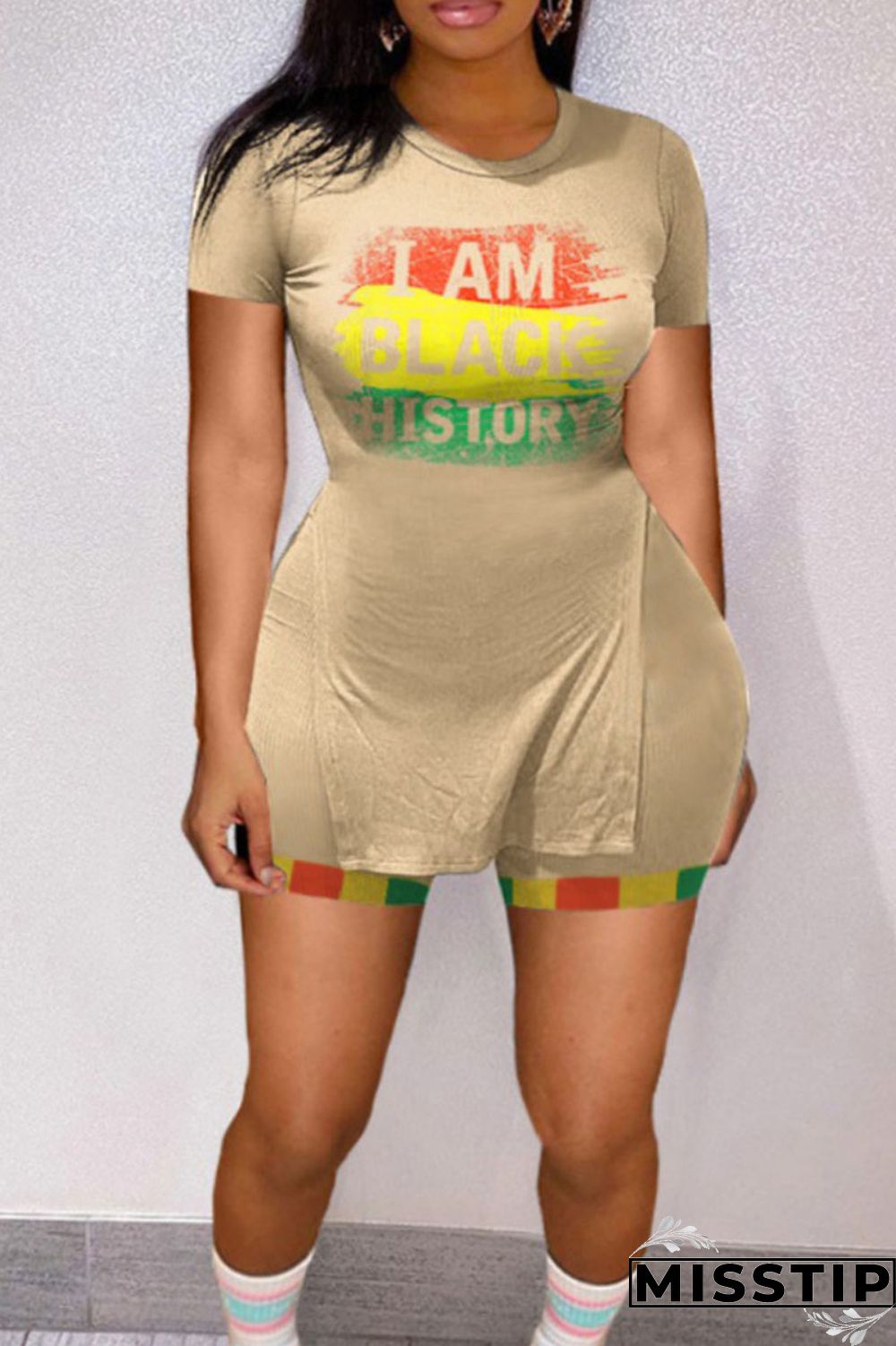 Red Casual Print Patchwork Slit O Neck Short Sleeve Two Pieces