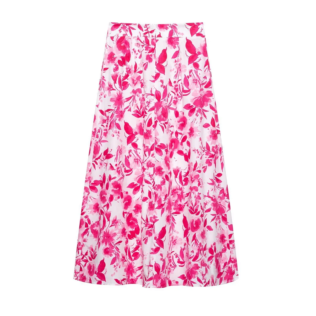 Nigikala Nigikala Women's Cascaded Collared Shirt Fan Flute Cloak Skirt Set 5029086 5029087