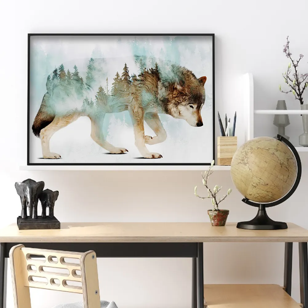 Full Round Diamond Painting 40*30cm - Wolf