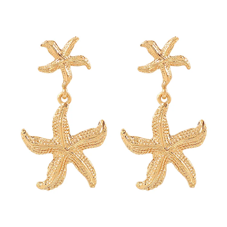 Niche Vintage Seaside Vacation Style Starfish Earrings